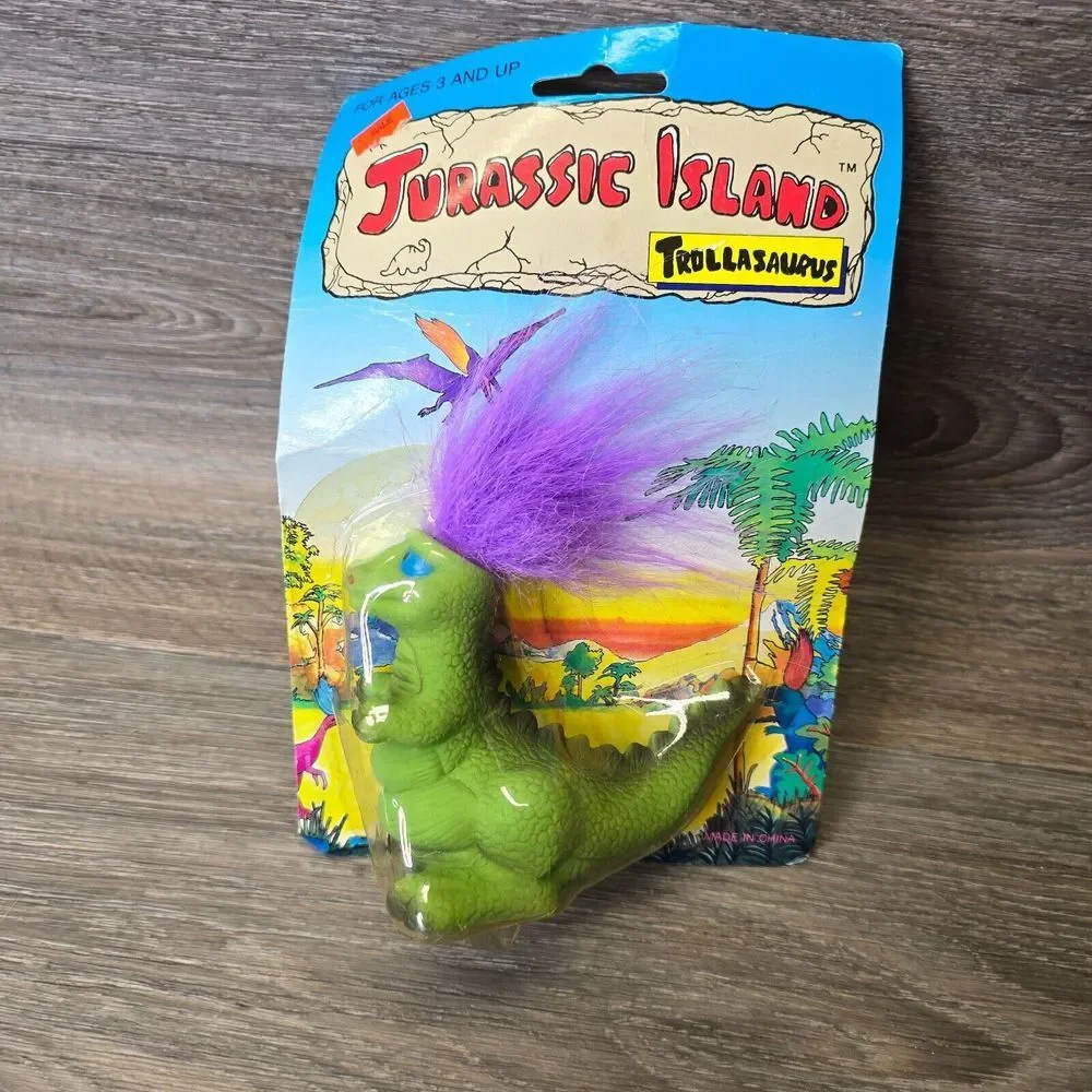 Vintage Troll Jurassic Island Trollasaurus 90s‎ NIP Sealed 3.5 in NOT MINT BOX